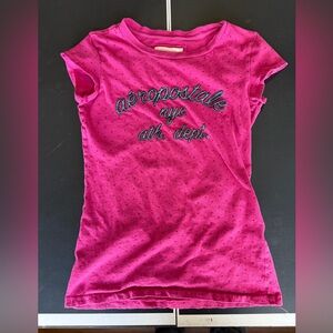 Aeropostale Pink Embroidered Short Sleeve Tee